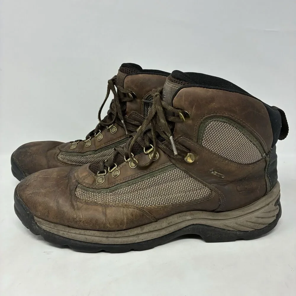 Timberland Mid Hiking Boots Brown Leather Men’s Size 13 GTX GoreTex Waterproof